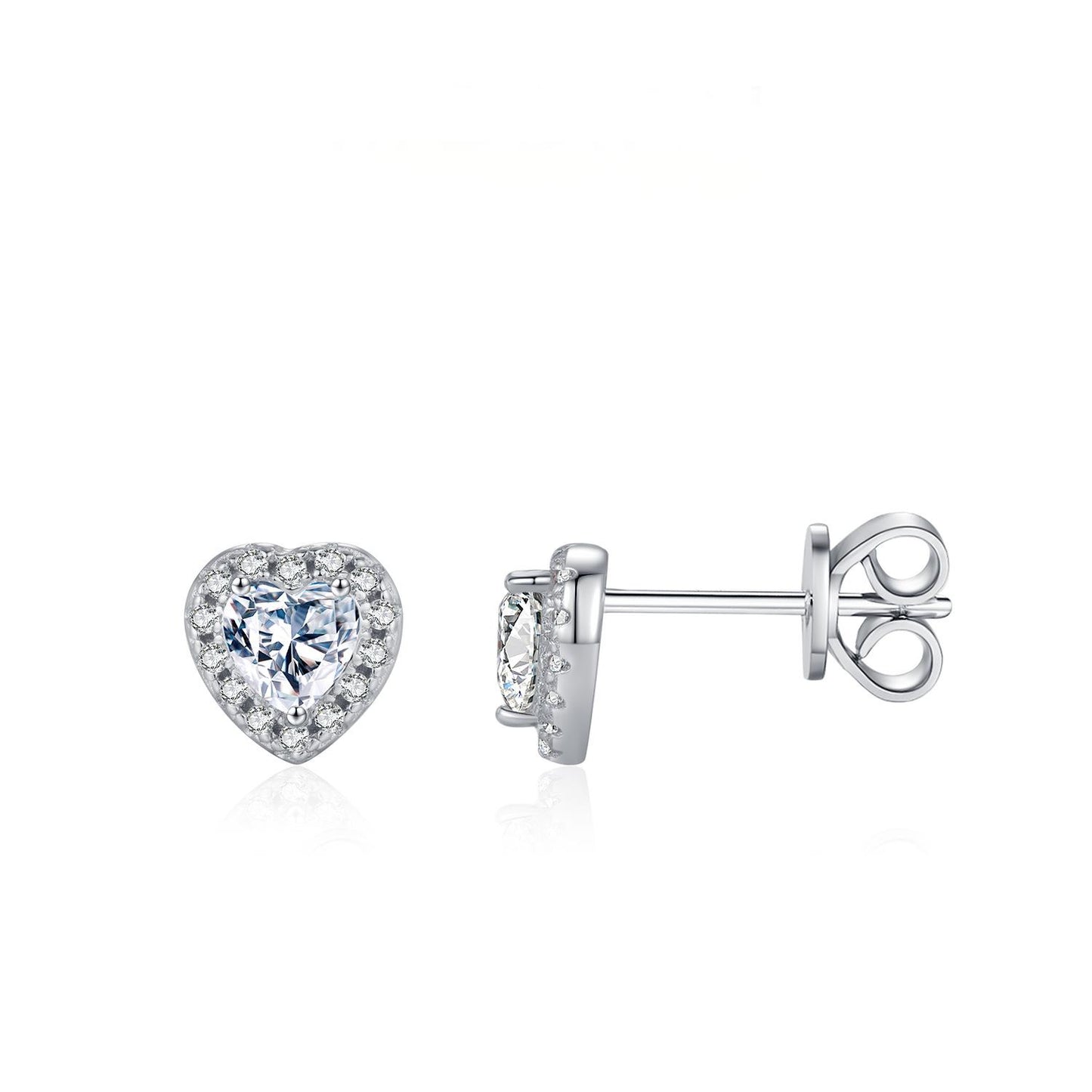 D-color moissanite s925 sterling silver light luxury shining full diamond heart water drop geometric earrings