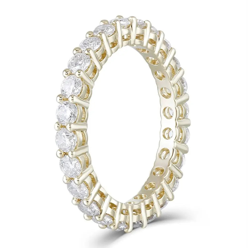 10k Yellow Gold Moissanite Eternity Ring / Wedding Band for Women 1.5 Carat Total