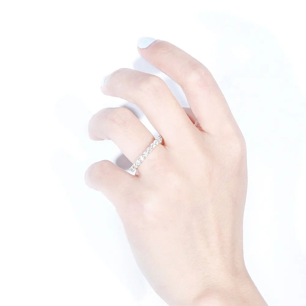 10k Yellow Gold Moissanite Eternity Ring / Wedding Band for Women 1.5 Carat Total