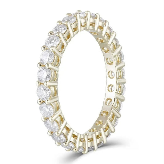 10k Yellow, Rose, White Gold EternityRing /  Most Beautiful Engagement Ring Moissanite 1.44ct Total
