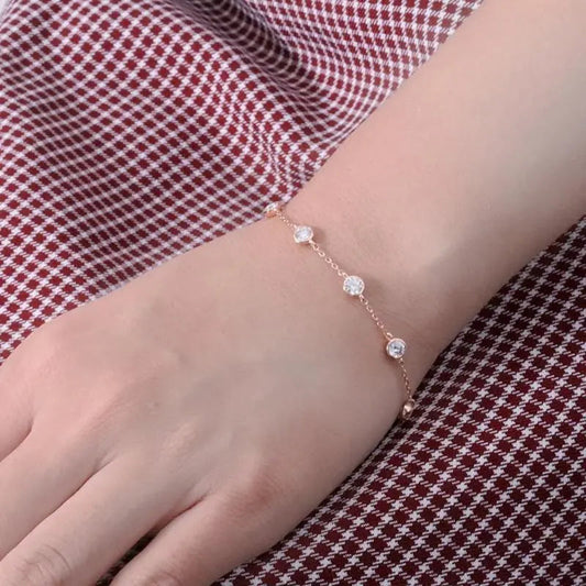 14k White / Yellow / Rose Gold Bezel Set Moissanite Affordable Bracelet 2.7ct