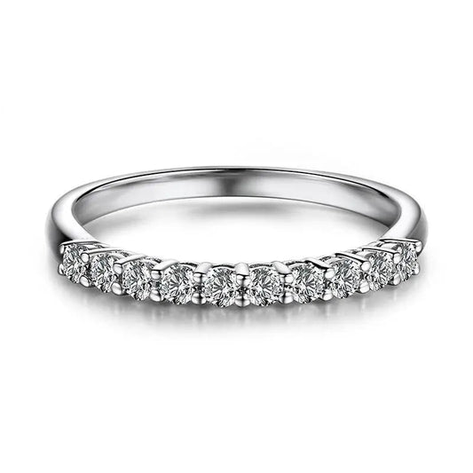 14k White Gold 10 Stone Moissanite Anniversary Band 0.3ct Total | Best Engagement Rings in the World