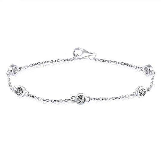 14k White Gold Moissanite Beautiful Bracelet 0.55ctw