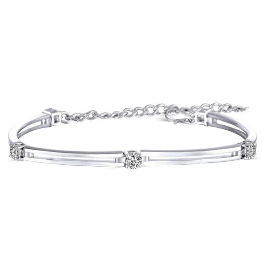 14k White Gold Moissanite 5 Stone Bracelet 1.25ctw
