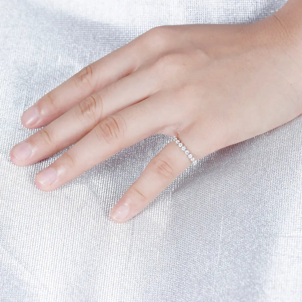 14k White Gold Eternity Ring Moissanite 1ct Total