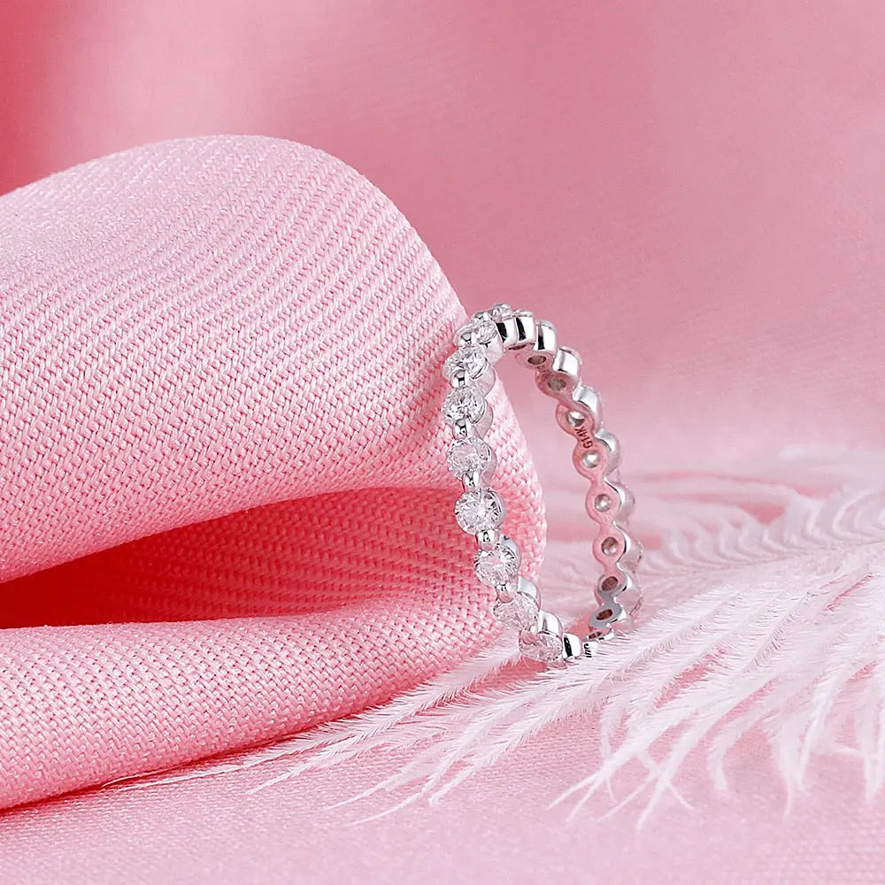 14k White Gold Eternity Ring Moissanite 1ct Total