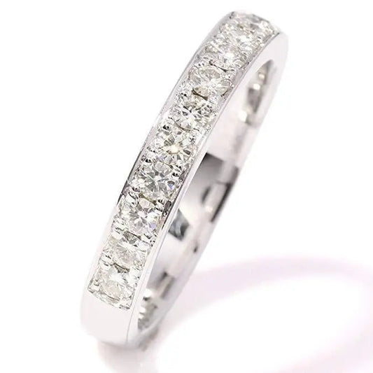 14k White Gold Half Eternity Band Moissanite / Wedding Band 0.45ct Total