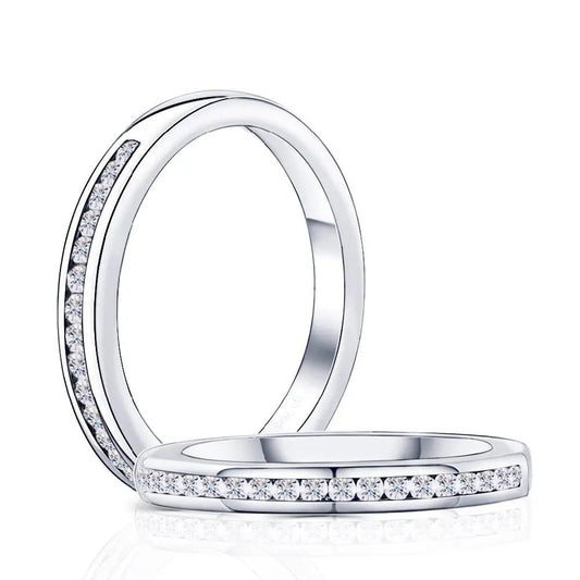 14k White Gold Moissanite Half Eternity Wedding Band / Ring 0.25ct