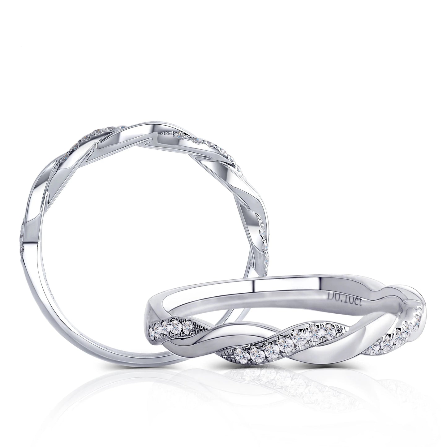 14k White Gold Moissanite Wedding Ring Half Eternity / Wedding Band 0.35ct Total