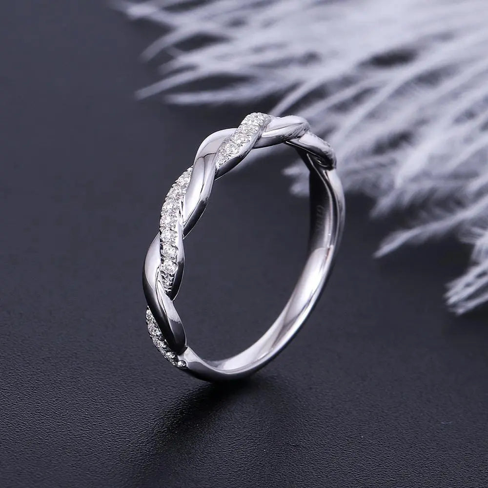 14k White Gold Moissanite Wedding Ring Half Eternity / Wedding Band 0.35ct Total