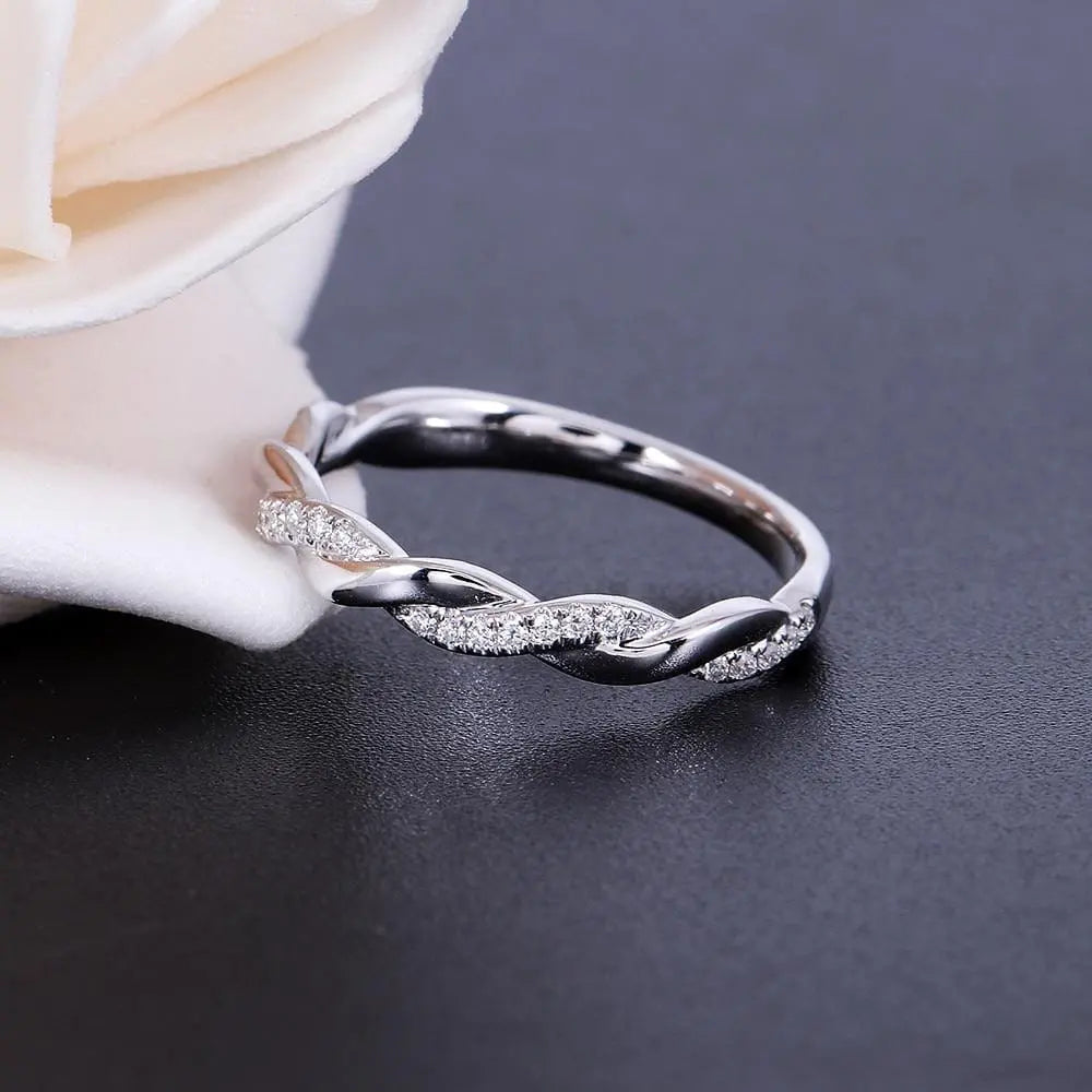 14k White Gold Moissanite Wedding Ring Half Eternity / Wedding Band 0.35ct Total