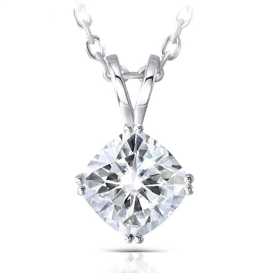 White Gold Chain 14k / Moissanite Necklace / Pendant 2ct