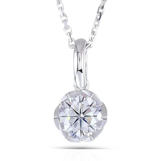 14k White Gold Moissanite Beautiful Necklace 1ct