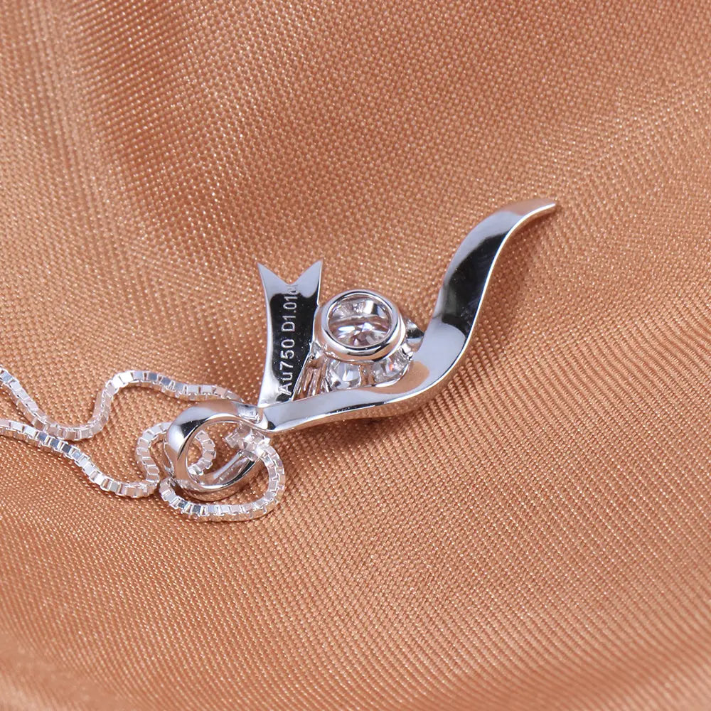 14k or 18k White Gold Moissanite Necklace / Pendant 1ct