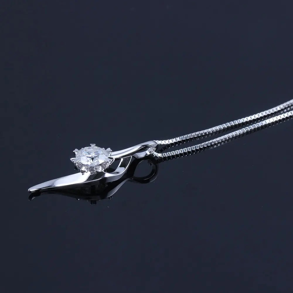 14k or 18k White Gold Moissanite Necklace / Pendant 1ct