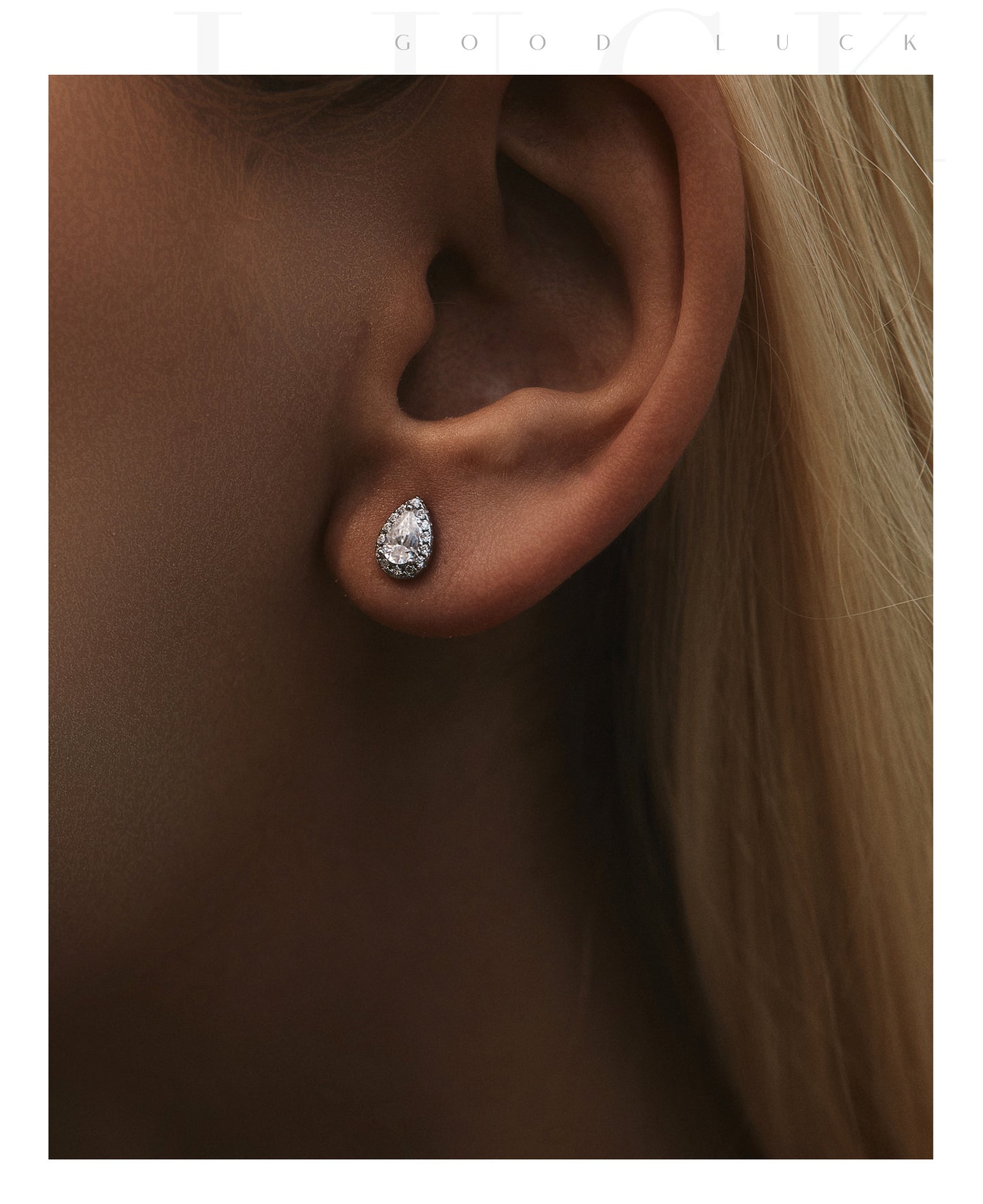 D-color moissanite s925 sterling silver light luxury shining full diamond heart water drop geometric earrings