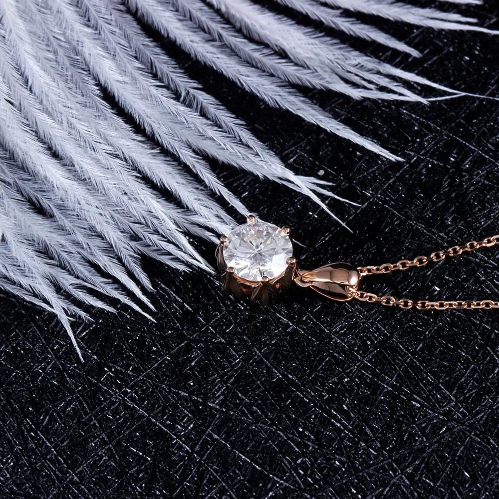 Necklace Rose Gold 18k  Moissanite 1ct