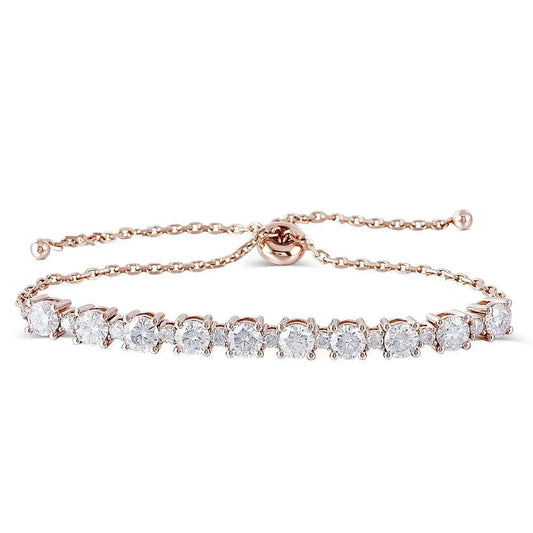 18k Rose Gold Tennis Moissanite Bracelet 2.8ctw