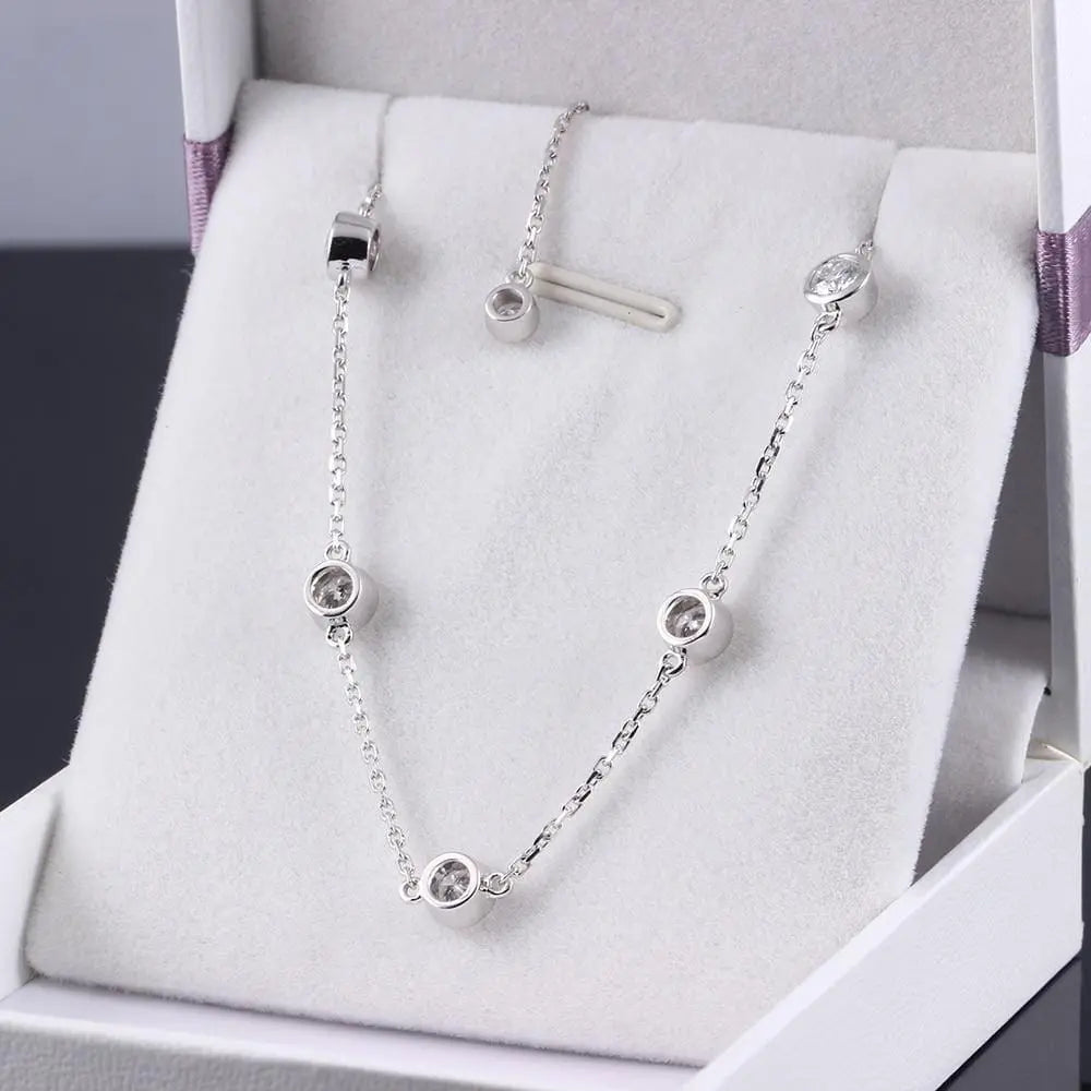 18k White Gold Moissanite Bezel Set Bracelet 1.35ctw