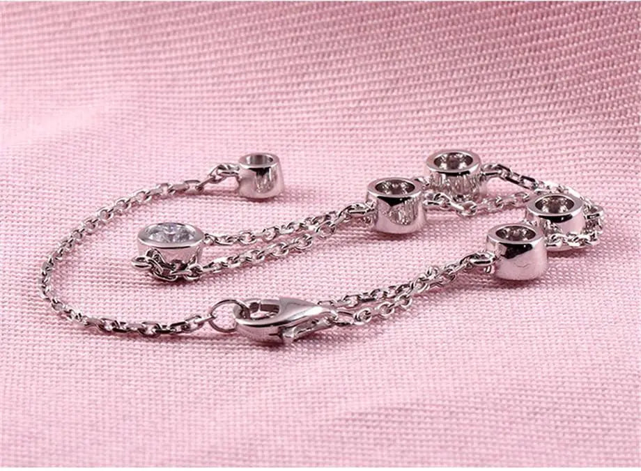 18k White Gold Moissanite Bezel Set Bracelet 1.35ctw
