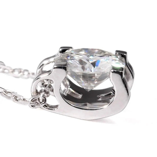 Cool Necklace Pendants Collection - 18k White Gold Moissanite Necklace 1ct