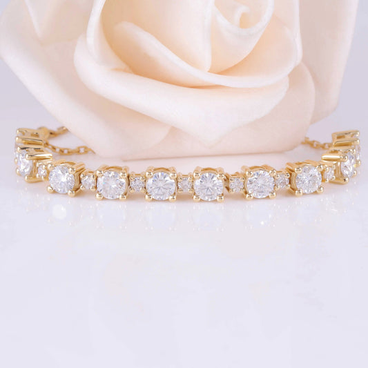 18k Yellow Gold Tennis Moissanite Bracelet 2.8ctw / 18K Yellow Gold Bracelet