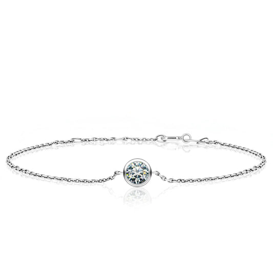 9k, 14k, 18k White Gold Moissanite Bracelet 0.5ct