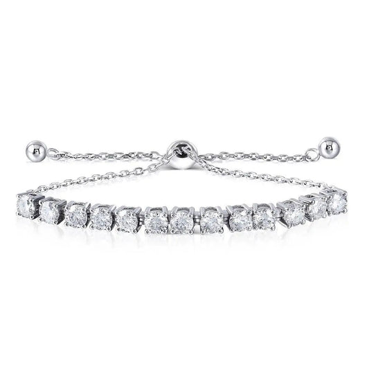 Platinum Plated Bracelet  Silver Moissanite 3.25ctw