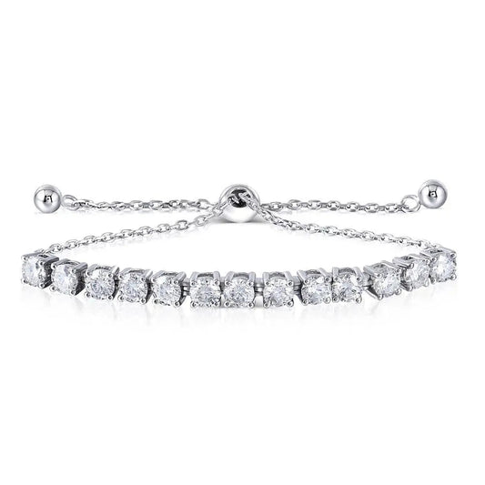 Platinum Plated Silver Moissanite Bracelet 3.5ctw / Bracelet for Women Sale