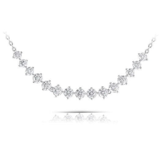 Platinum Plated Silver Necklace Moissanite 3ct Total