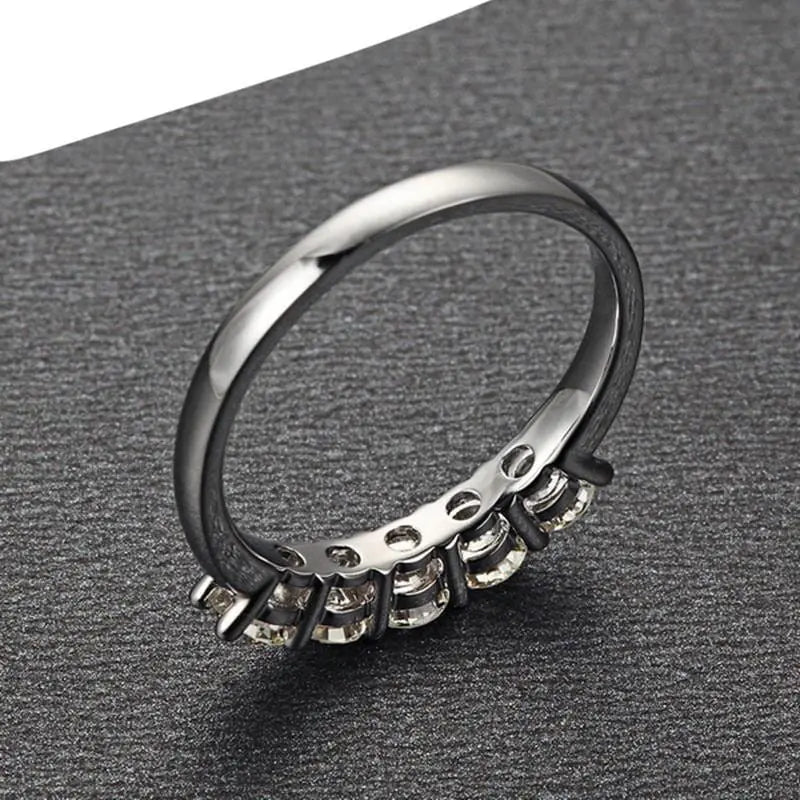 White Gold Plated Silver 5 Stone Moissanite Anniversary Woman Engagement Ring 0.85ct