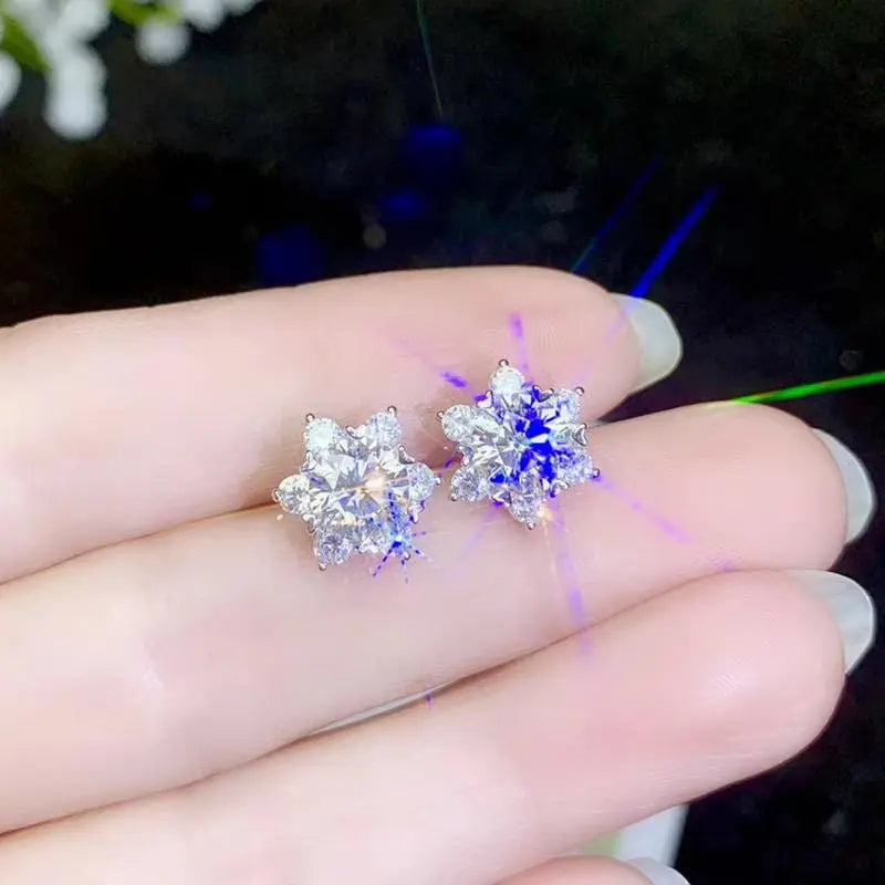 White Gold Plated Silver Halo Moissanite Stud Earrings Earrings 1ctw and 2ctw Options